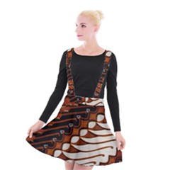 Traditional Batik Sarong Suspender Skater Skirt by BangZart