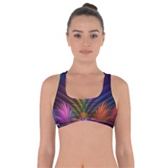 Colored Rays Symmetry Feather Art Got No Strings Sports Bra by BangZart