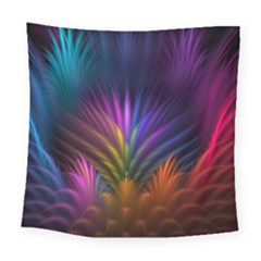 Colored Rays Symmetry Feather Art Square Tapestry (large) by BangZart