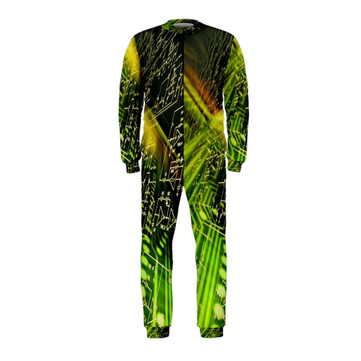 Electronics Machine Technology Circuit Electronic Computer Technics Detail Psychedelic Abstract Patt OnePiece Jumpsuit (Kids)