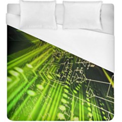 Electronics Machine Technology Circuit Electronic Computer Technics Detail Psychedelic Abstract Patt Duvet Cover (king Size) by BangZart