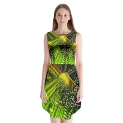 Electronics Machine Technology Circuit Electronic Computer Technics Detail Psychedelic Abstract Patt Sleeveless Chiffon Dress   by BangZart