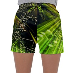 Electronics Machine Technology Circuit Electronic Computer Technics Detail Psychedelic Abstract Patt Sleepwear Shorts