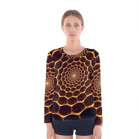 Honeycomb Art Women s Long Sleeve Tee by BangZart