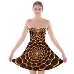 Honeycomb Art Strapless Bra Top Dress by BangZart