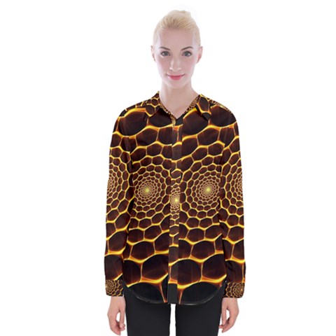 Honeycomb Art Womens Long Sleeve Shirt by BangZart