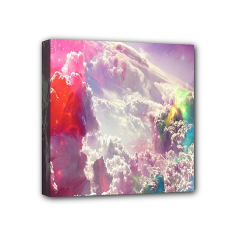 Clouds Multicolor Fantasy Art Skies Mini Canvas 4  X 4  by BangZart