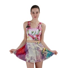 Clouds Multicolor Fantasy Art Skies Mini Skirt by BangZart