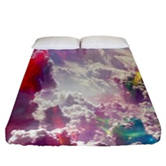 Clouds Multicolor Fantasy Art Skies Fitted Sheet (queen Size) by BangZart