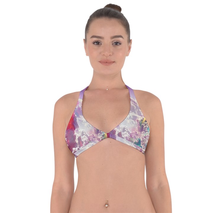 Clouds Multicolor Fantasy Art Skies Halter Neck Bikini Top