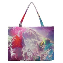 Clouds Multicolor Fantasy Art Skies Medium Zipper Tote Bag by BangZart