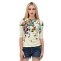 Retro Pattern Of Geometric Shapes Quarter Sleeve Tee View1