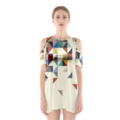 Retro Pattern Of Geometric Shapes Shoulder Cutout One Piece by BangZart