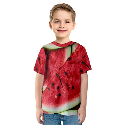 Fresh Watermelon Slices Texture Kids  Sport Mesh Tee by BangZart