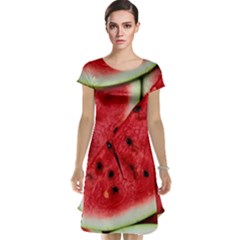 Fresh Watermelon Slices Texture Cap Sleeve Nightdress by BangZart