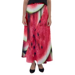 Fresh Watermelon Slices Texture Flared Maxi Skirt by BangZart