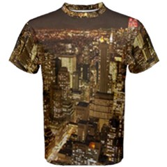 New York City At Night Future City Night Men s Cotton Tee by BangZart