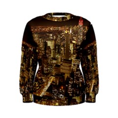 New York City At Night Future City Night Women s Sweatshirt by BangZart