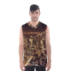 New York City At Night Future City Night Men s Basketball Tank Top by BangZart