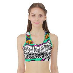 Abstract Apple Art Colorful Sports Bra With Border by Nexatart