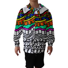 Abstract Apple Art Colorful Hooded Wind Breaker (kids) by Nexatart