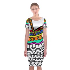 Abstract Apple Art Colorful Classic Short Sleeve Midi Dress by Nexatart