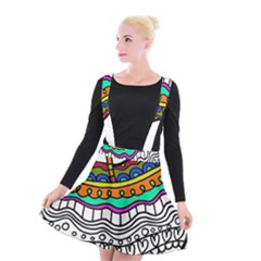 Abstract Apple Art Colorful Suspender Skater Skirt by Nexatart