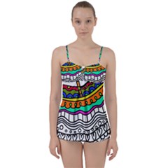 Abstract Apple Art Colorful Babydoll Tankini Set by Nexatart