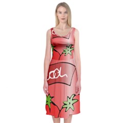 Beverage Can Drink Juice Tomato Midi Sleeveless Dress by Nexatart