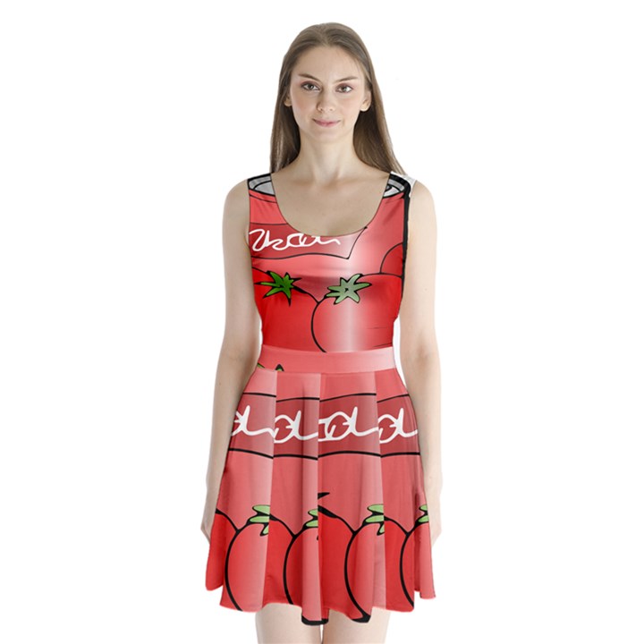 Beverage Can Drink Juice Tomato Split Back Mini Dress 