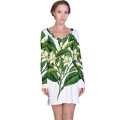 Bitter Branch Citrus Edible Floral Long Sleeve Nightdress by Nexatart