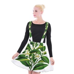 Bitter Branch Citrus Edible Floral Suspender Skater Skirt by Nexatart