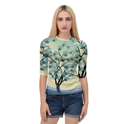 Branches Field Flora Forest Fruits Quarter Sleeve Tee by Nexatart