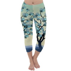 Branches Field Flora Forest Fruits Capri Winter Leggings 