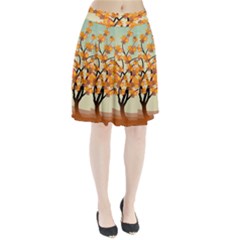 Branches Field Flora Forest Fruits Pleated Skirt by Nexatart