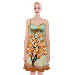 Branches Field Flora Forest Fruits Spaghetti Strap Velvet Dress by Nexatart