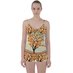 Branches Field Flora Forest Fruits Tie Front Two Piece Tankini by Nexatart