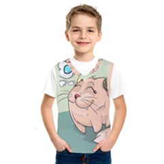 Cat Animal Fish Thinking Cute Pet Kids  Sportswear by Nexatart