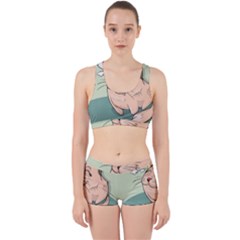 Cat Animal Fish Thinking Cute Pet Work It Out Sports Bra Set by Nexatart