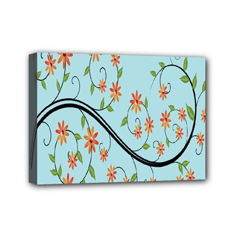 Branch Floral Flourish Flower Mini Canvas 7  X 5  by Nexatart