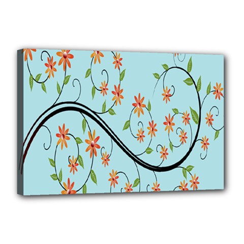 Branch Floral Flourish Flower Canvas 18  X 12  by Nexatart