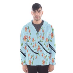 Branch Floral Flourish Flower Hooded Wind Breaker (men) by Nexatart