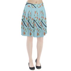 Branch Floral Flourish Flower Pleated Skirt by Nexatart