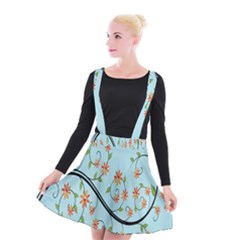 Branch Floral Flourish Flower Suspender Skater Skirt by Nexatart