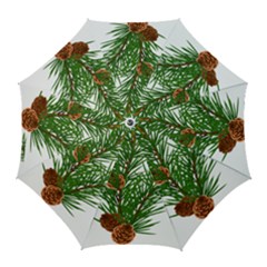 Branch Floral Green Nature Pine Golf Umbrellas by Nexatart