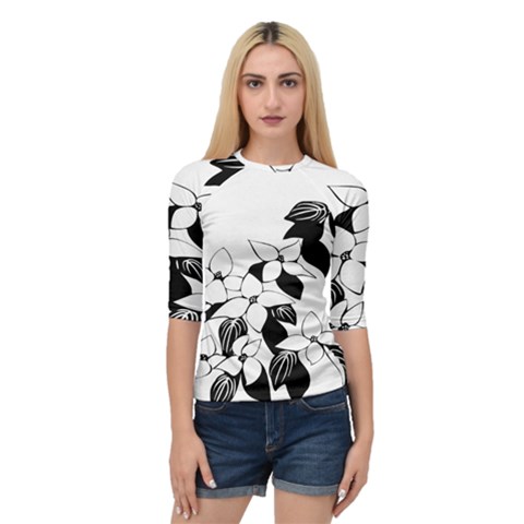 Ecological Floral Flowers Leaf Quarter Sleeve Tee by Nexatart