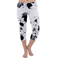 Ecological Floral Flowers Leaf Capri Yoga Leggings by Nexatart