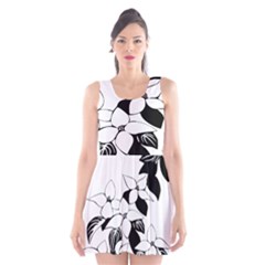 Ecological Floral Flowers Leaf Scoop Neck Skater Dress by Nexatart