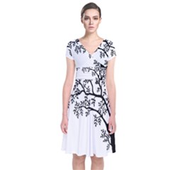 Flowers Landscape Nature Plant Short Sleeve Front Wrap Dress by Nexatart