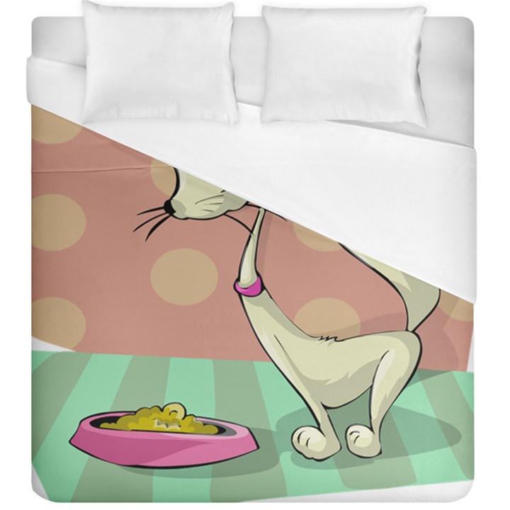 Cat Food Eating Breakfast Gourmet Duvet Cover (King Size)